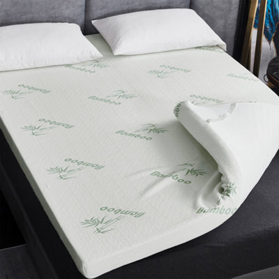 Groundlevel Super Soft Bamboo Bounce Back Foam Mattress Topper - 10Cm - image 1