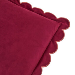 furn. Furn Lil Scallop Velvet Polyester Filled Cushion, Burgundy/slipper, 45 X 45Cm - thumbnail 3