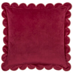 furn. Furn Lil Scallop Velvet Polyester Filled Cushion, Burgundy/slipper, 45 X 45Cm - thumbnail 2