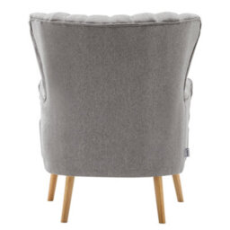 Living And Home Grey Wing Back Occasional Armchair With Footstool Set,linen Upholstered Sofa Chair Accent Chair With Cushion - thumbnail 4
