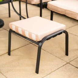 Primrose 6 Seater Metal Garden Furniture Outdoor Reclining Chairs And Table Set With Crank Parasol In Beige - thumbnail 9