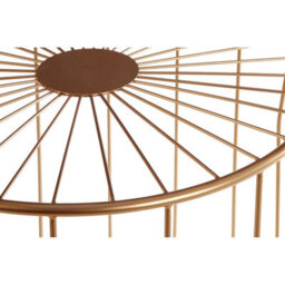 Orsina Geometric Design Set Of 2 Round Side Tables, Sleek Bed Side Table For Bedroom, Gold Finish Lounge Table - thumbnail 4