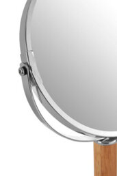 Orsina Iron And Rubberwood Table Mirror, Durable 33X15Cm Swivel Vanity Mirror, Chrome Frame - thumbnail 4
