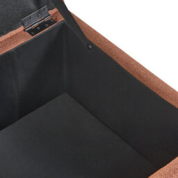 Wyld and Coco Luxehome Storage Pouffe 60 X 60 X 46 Cm - Golden Brown Water-Repellent Fabric, Pine Wood Legs - thumbnail 7