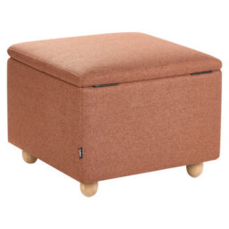 Wyld and Coco Luxehome Storage Pouffe 60 X 60 X 46 Cm - Golden Brown Water-Repellent Fabric, Pine Wood Legs - thumbnail 6