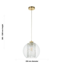 First Choice Lighting Set Of 2 Mallorie - Satin Brass Jewelled Glass Celling Pendant Lights - thumbnail 8