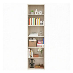 Ledrem Bookshelf With 6 Tiers, Open Storage Shelf, Bookcase For Living Room, Office, Dining Room, Beige - thumbnail 3