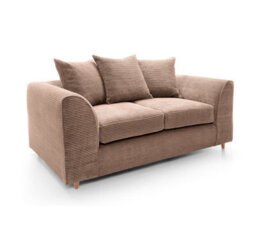 Abakus Direct Jumbo Brown Cord 2 Seater Sofa For Living Room With Thick Luxury Deep Filled Cushioning - thumbnail 3