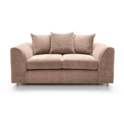 Abakus Direct Jumbo Brown Cord 2 Seater Sofa For Living Room With Thick Luxury Deep Filled Cushioning - thumbnail 2