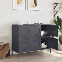 Berkfield Sideboard Anthracite 100.5X39X79 Cm Steel - thumbnail 3