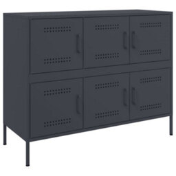 Berkfield Sideboard Anthracite 100.5X39X79 Cm Steel - thumbnail 2