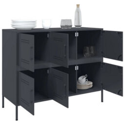 Berkfield Sideboard Anthracite 100.5X39X79 Cm Steel - thumbnail 4