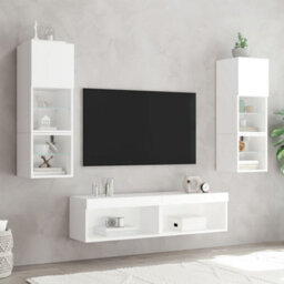 Berkfield Tv Cabinets With Led Lights 2 Pcs White 60X30X30 Cm - thumbnail 4