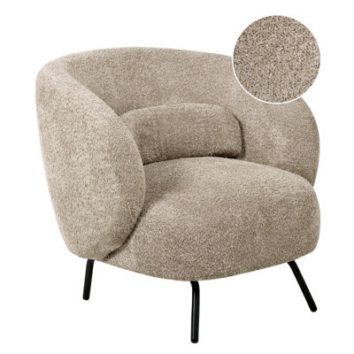 Beliani Minimalist Armchair Makela Boucle Taupe - image 1