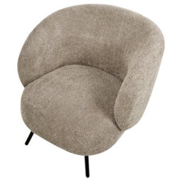 Beliani Minimalist Armchair Makela Boucle Taupe - thumbnail 7