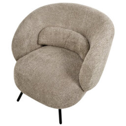 Beliani Minimalist Armchair Makela Boucle Taupe - thumbnail 6