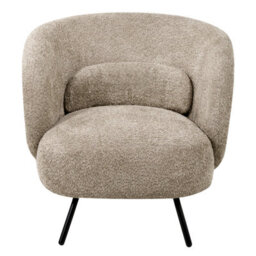 Beliani Minimalist Armchair Makela Boucle Taupe - thumbnail 5