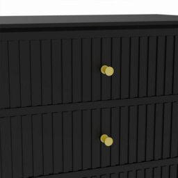 Melody Maison 3 Drawer Chest Of Drawers - Hales Black Range - thumbnail 3