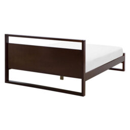 Beliani Bed Pine Wood Giulia 140 X 200 Cm (Eu Double) Dark Brown - thumbnail 5
