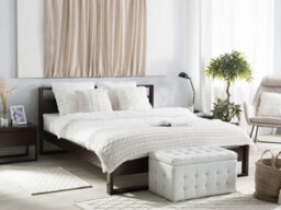 Beliani Bed Pine Wood Giulia 140 X 200 Cm (Eu Double) Dark Brown - thumbnail 2
