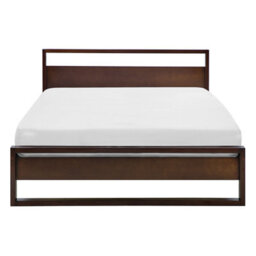Beliani Bed Pine Wood Giulia 140 X 200 Cm (Eu Double) Dark Brown - thumbnail 4