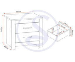 Seconique Portland Trio Bedroom Set White And Oak Effect 3 Items - thumbnail 8