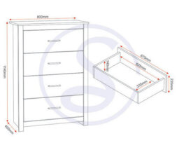 Seconique Portland Trio Bedroom Set White And Oak Effect 3 Items - thumbnail 6