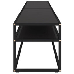 Berkfield Tv Cabinet Black 200X40X40.5 Cm Tempered Glass - thumbnail 4