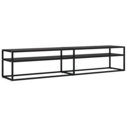 Berkfield Tv Cabinet Black 200X40X40.5 Cm Tempered Glass - thumbnail 2