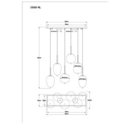 Luminosa Lighting Luminosa Blacky Cluster Pendant Ceiling Light Matt Black Smoke Glass Shade 6X E14 - thumbnail 6
