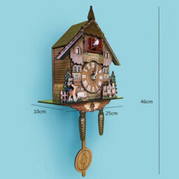 Cuckoo Singing Wall Clock Vintage Pendulum Home Living Room Wooden Art Decor - thumbnail 4