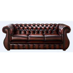 Chesterfield 3 Seater Antique Rust Leather Sofa Bespoke In Kimberley Style - thumbnail 1