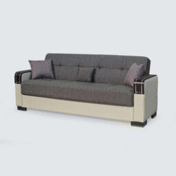 Sliding Wardrobes 4 u LTD Modern Fabric Sofa Bed With Storage - 3 Or 2 Seater With Cushions And Wooden Armrests (Beige/brown,3 Seater) - thumbnail 3