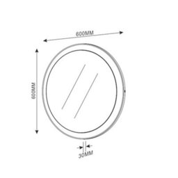 Plum&clay Zoe Circular Wallmounted Led Illuminated Bathroom Mirror (H)600mm (W)600mm - thumbnail 2