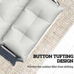 Outsunny Garden Lounge Chair Cushions Set Of 2, 220Gsm Fabric, Light Grey - thumbnail 5