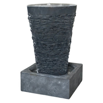 Outdoor Living UK Dundrum Fountain Modern Water Feature With Cover
