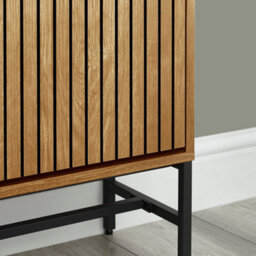 Oakham Premium Suri 2 Door Shoe Storage Cabinet In Natural Oak Effect - thumbnail 6