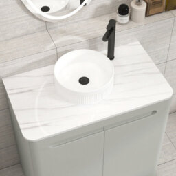 Royal Bathrooms Venice 800mm Dove Grey Freestanding Bathroom Countertop Vanity Unit 2 Door With Round Basin - thumbnail 6