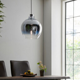 Luminosa Lighting Luminosa Udine Single Pendant Ceiling Lamp, Chrome Ombre Glass, Chrome Plate - thumbnail 3