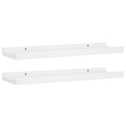Berkfield Picture Frame Ledge Shelves 2 Pcs White 40X9X3 Cm Mdf - thumbnail 2