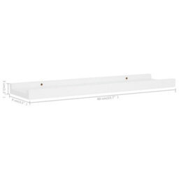 Berkfield Picture Frame Ledge Shelves 2 Pcs White 40X9X3 Cm Mdf - thumbnail 9