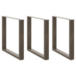 Berkfield Dining Table Legs U-Shaped 3 Pcs Natural Steel 80X(72-73) Cm Steel