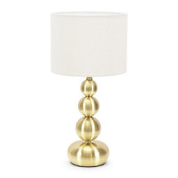 Valuelights Marissa Gold Stacked Ball Bedside Light Table Lamp With Drum Shade - thumbnail 2