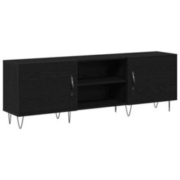 Berkfield Tv Cabinet Black Oak 150X30X50 Cm Engineered Wood - thumbnail 2