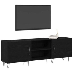 Berkfield Tv Cabinet Black Oak 150X30X50 Cm Engineered Wood - thumbnail 3