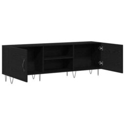 Berkfield Tv Cabinet Black Oak 150X30X50 Cm Engineered Wood - thumbnail 5