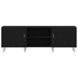 Berkfield Tv Cabinet Black Oak 150X30X50 Cm Engineered Wood - thumbnail 7