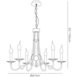 Luminosa Lighting Luminosa Danya Pendant Round 6 Light E14 Polished Chrome/crystal - thumbnail 4