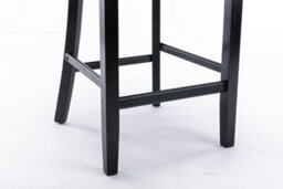 HomeTouch Grey Velvet Breakfast Bar Stool With Backs & Wooden Legs Set Of 3 - thumbnail 4