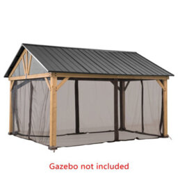 Replacement Mosquito Net For Sunjoy Cedar Wood Gazebo -  335Cm X 399Cm, Khaki - thumbnail 1